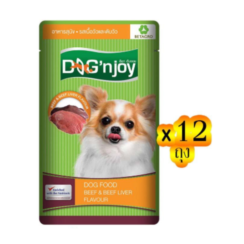 CD0176-Dog’n joy Pouch เพาซ์ 85-120g กล่อง*12ซอง(2.เนื้อวัวและตับวัว)