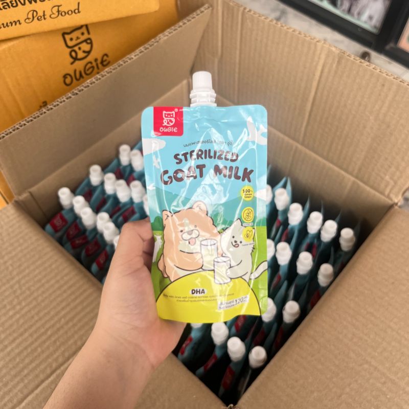 OUGIE ซอง 120g Sterilized Goat Milk นมแพะ