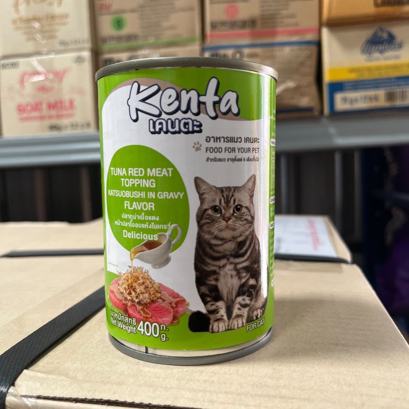 Kenta Cat กป 400g เขียวอ่อน Tuna+Katsuobushi Gravy/ทูน่าปลาโอ เกรวี่