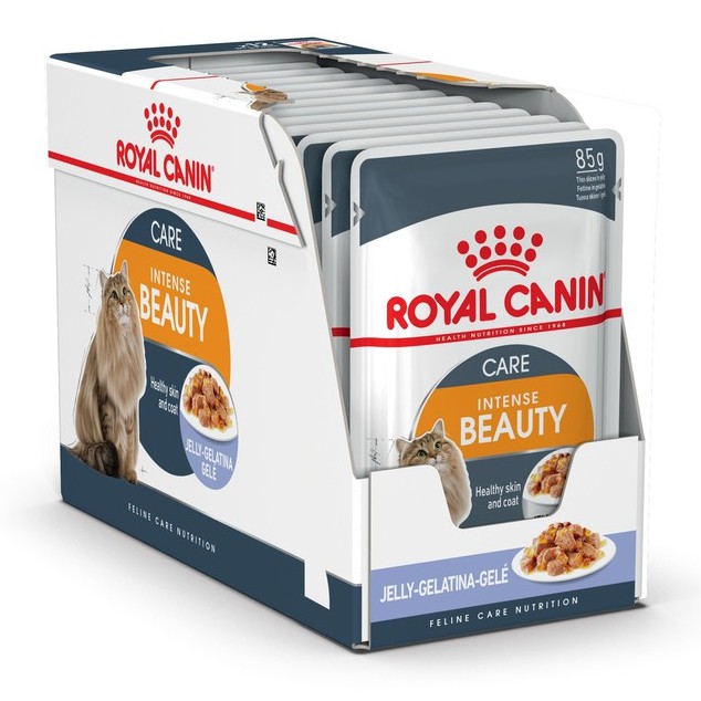 CD0103-Royal Canin แมว เพาซ์ กล่อง*12ซอง(Intense Beauty-Jelly 85 g)