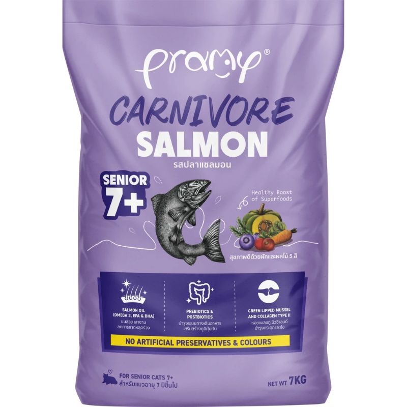Pramy Carnivore เม็ด กส 7x1Kg CVK07 7+ Salmon แมวแก่7+ แซลมอน