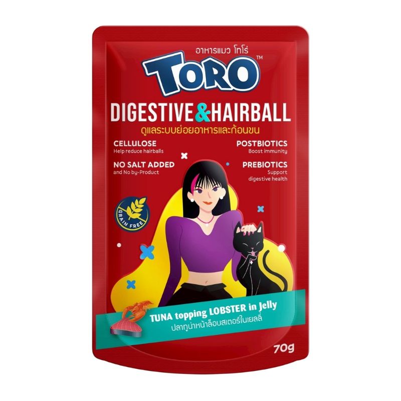 Toro ลัง 48x70g Digestive Hairball (แดง)