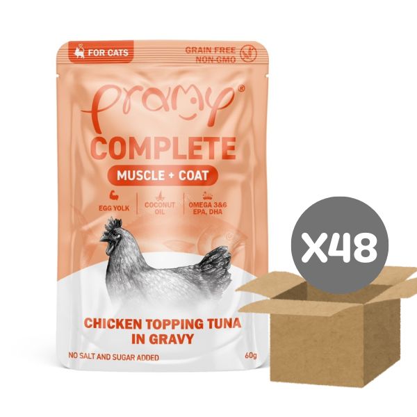 Pramy Complete ลัง 70g CF5 Muscle Coat (ไก่หน้าทูน่าเกรวี่)