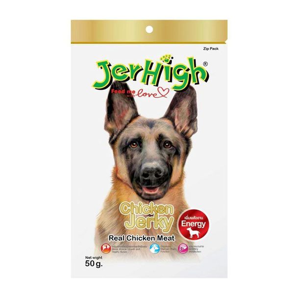Jerhigh 50g โหล (12)Chicken Jerky สันในไก่