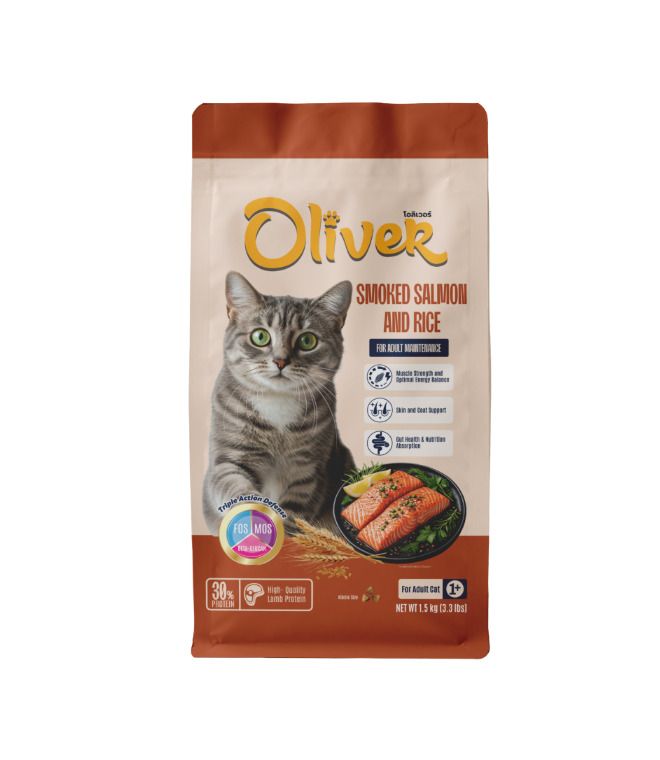Oliver Cat กส 1.0kgx10 Salmon แซลมอนและข้าว