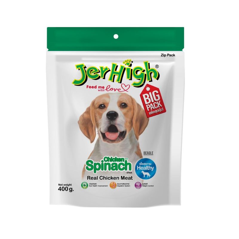 Jerhigh 400g-ซอง Chicken Spinach