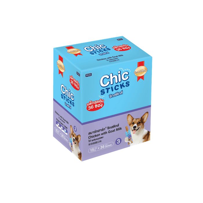 SmartHeart Chic Sticks กล่อง 15gx36 Chicken with Goat Milk/ไก่ผสมนมแพะ