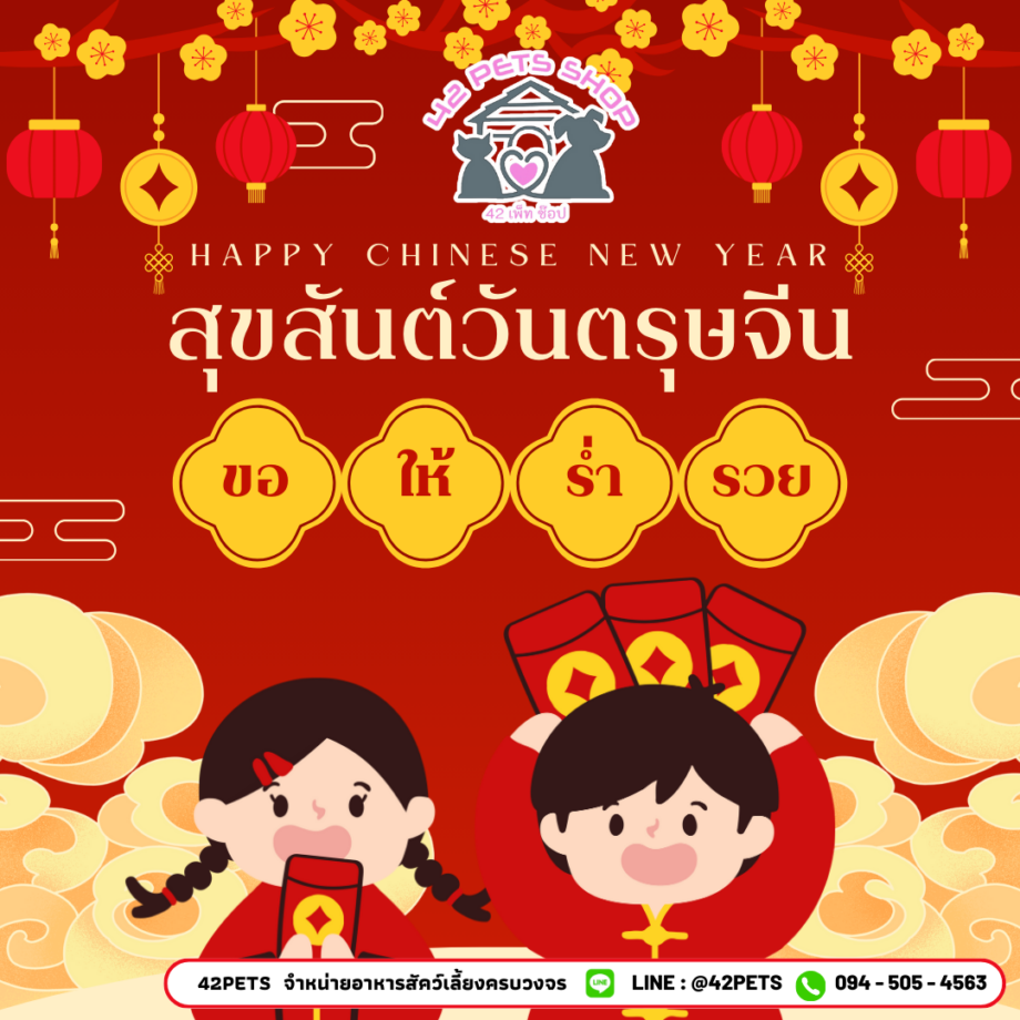 🎉 Happy Chinese New Year! สุขสันต์วันตรุษจีน!🧧🎊 42Pets shop สวัสดีตรุษจีน 2568